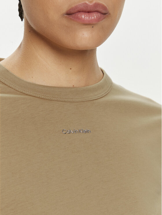 Calvin Klein Calvin Klein Majica Nano Logo K20K207572 Bež Regular Fit