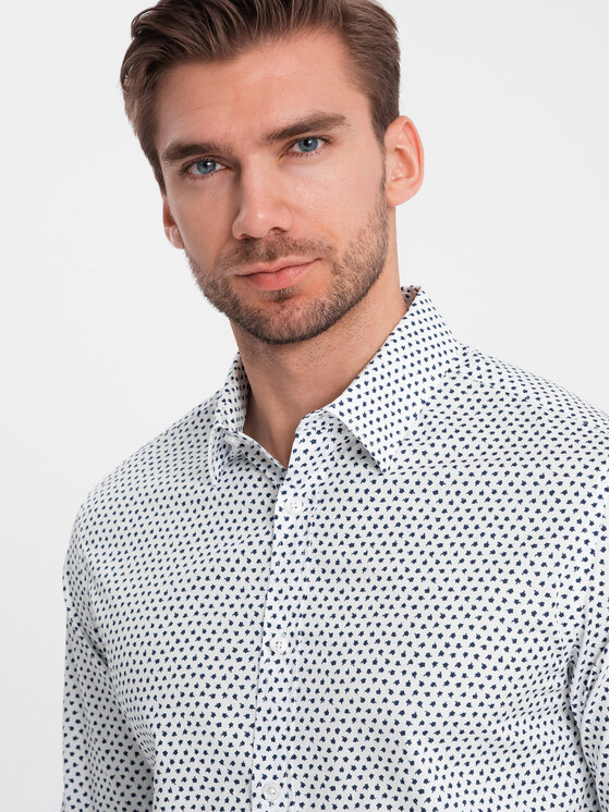 Ombre Ombre Košile OM-SHCS-0140 Bílá Slim Fit