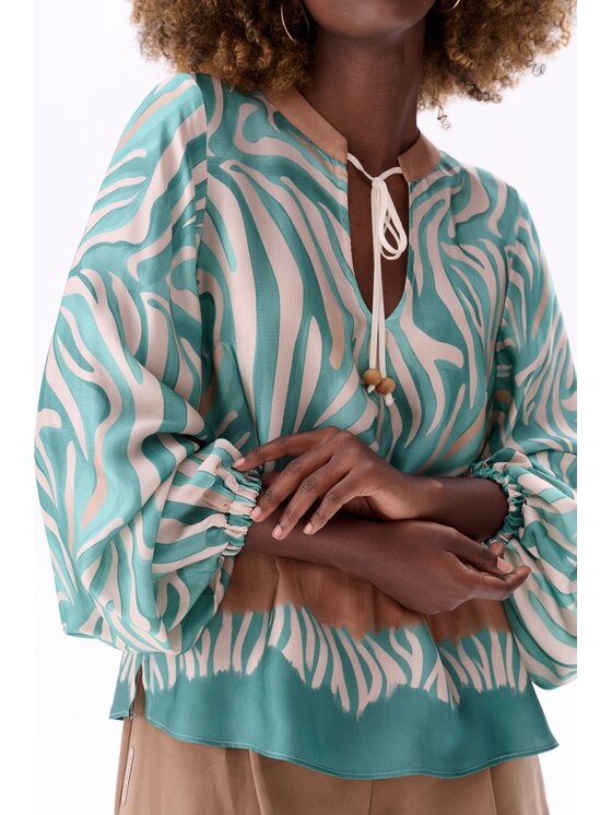 blue shadow blue shadow Bluzka Nova Zielony Regular Fit