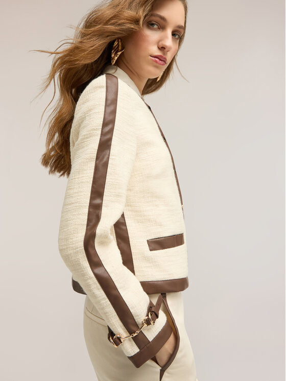 Motivi Motivi Giacca di transizione Q040Q001054N0R2 Crema Regular Fit