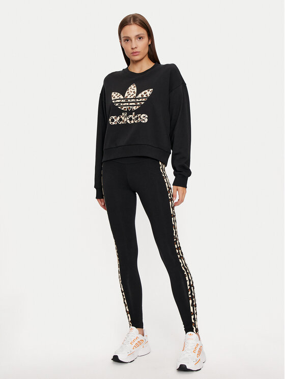 adidas adidas Легінси Leopard Allover Print IW8471 Чорний Regular Fit