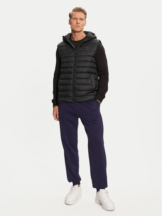 4F 4F Vestă 4FWAW24TVJAM146 Negru Regular Fit