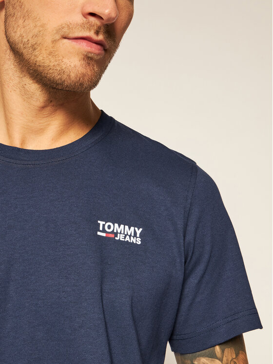 Tommy Jeans T-shirt Corp Logo C Neck DM0DM09588 Blu scuro Regular Fit •  Modivo.it