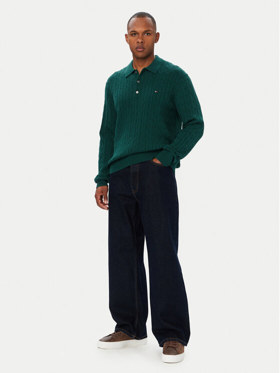 Tommy Hilfiger Tommy Hilfiger Sweter Classic MW0MW41955 Zielony ciemny Regular Fit