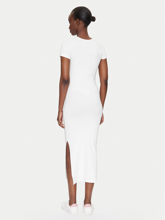 Tommy Jeans Tommy Jeans Rochie de zi DW0DW20384 Alb Slim Fit
