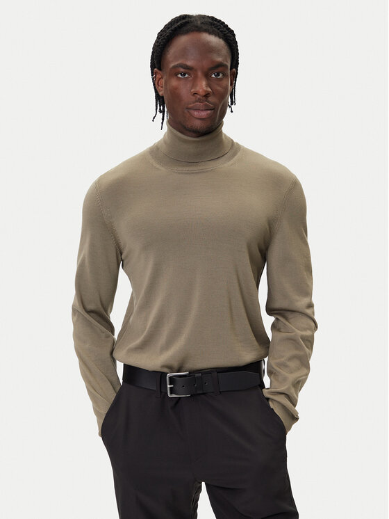BOSS BOSS Bluză cu gât Musso-P 50468262 Maro Slim Fit