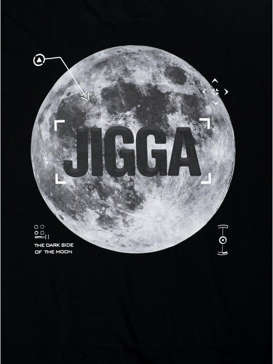 Jigga Wear Jigga Wear T-Shirt Szeroka luźna księżyc moon 125694 Czarny Oversize