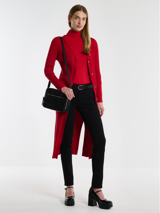 BIG STAR BIG STAR Kardigan NEKA Czerwony Basic Fit
