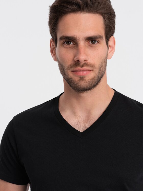 Ombre Ombre T-Shirt OM-TSBS-0145 Černá Classic Fit