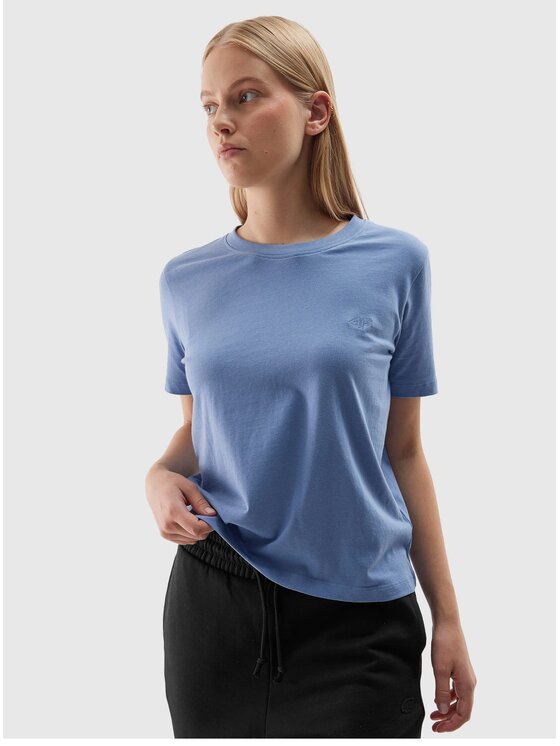 4F 4F T-Shirt 4FWAW24TTSHF1650 Μπλε Regular Fit