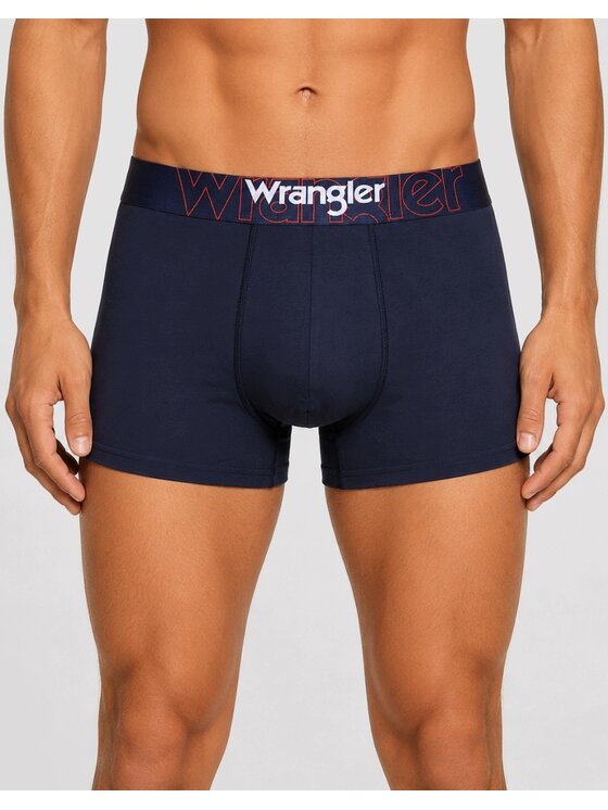 Wrangler Wrangler Bokserki Graph 3 Pack Cotton Elastane Trunks Niebieski