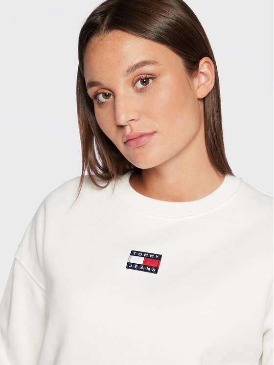 Tommy Jeans Tommy Jeans Džemperis ar kapuci Center Badge DW0DW10402 Balts Regular Fit