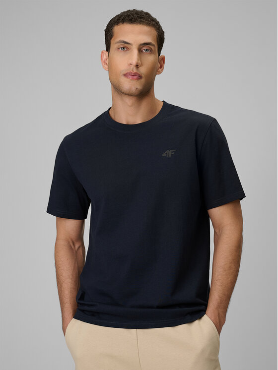 4F 4F T-shirt casual Blu scuro Regular Fit
