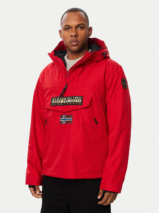 Napapijri Napapijri Kurtka anorak Rainforest Next NP0A4IB9 Czerwony ciemny Regular Fit