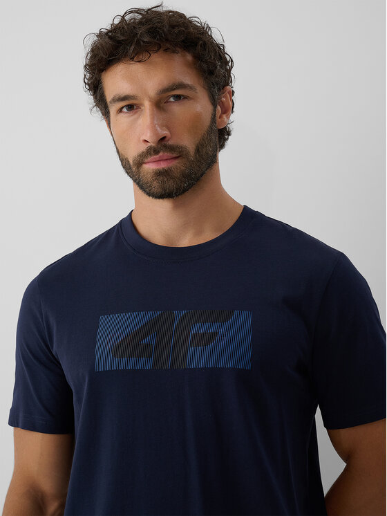 4F 4F T-Shirt COMMERCIAL Granatowy Regular Fit