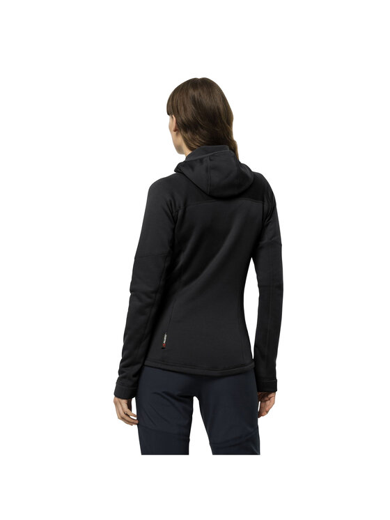 Jack Wolfskin Jack Wolfskin Polar Jack Wolfskin Hirschberg Hooded FZ W Czarny Regular Fit