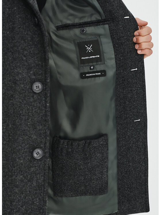 Pako Lorente Pako Lorente Płaszcz P24WF-7X-014 Szary Classic Fit