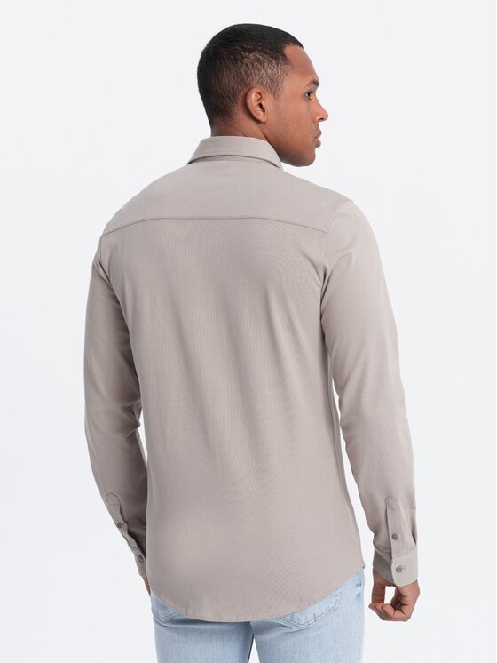 Ombre Ombre Košile OM-SHCS-0138 Šedá Regular Fit