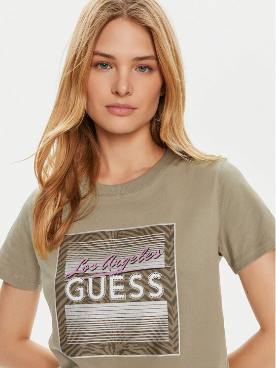 Guess Guess T-särk W4YI17 I3Z14 Roheline Regular Fit