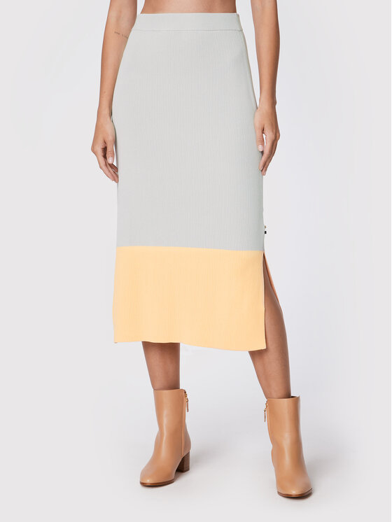 BOSS Boss Fustă midi Festra 50471969 Gri Regular Fit