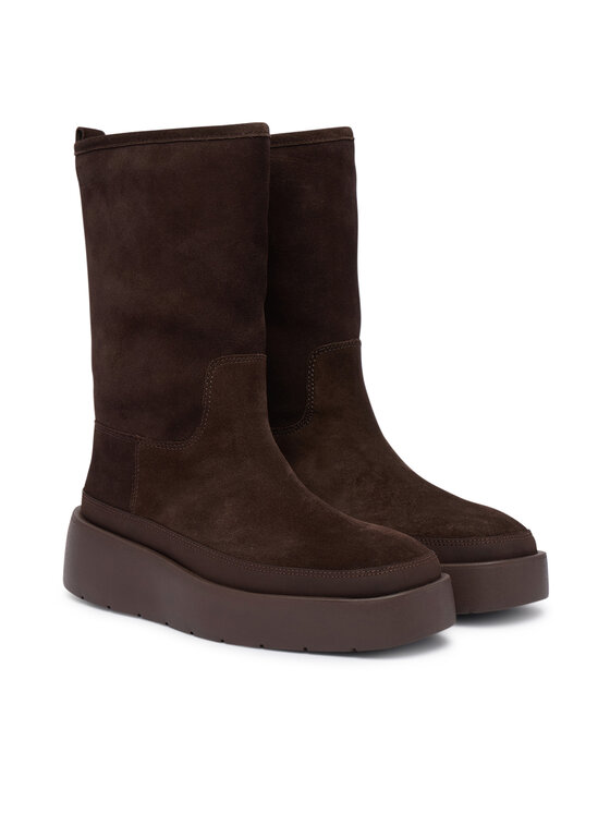 Calvin Klein Calvin Klein Śniegowce Flatform Mid Boot Suede Wl HW0HW03181 Brązowy
