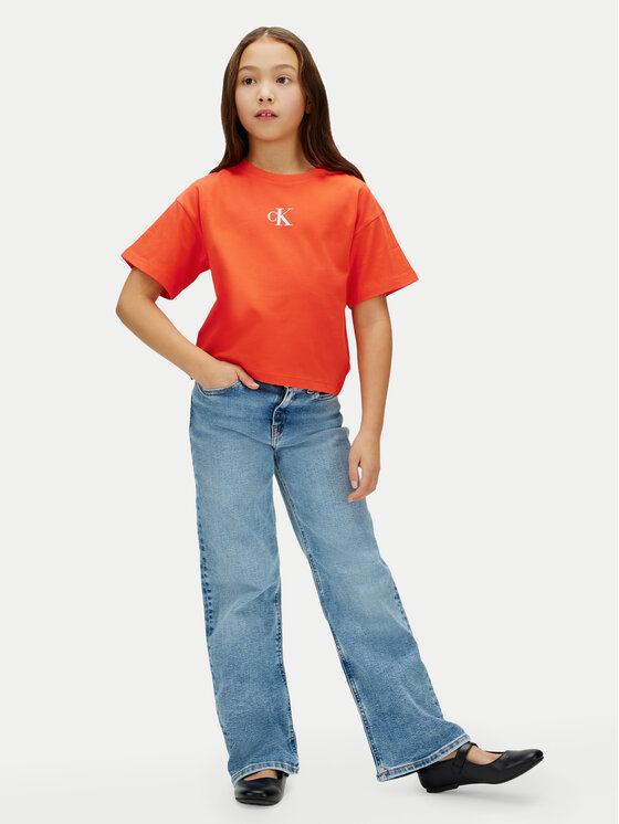 Calvin Klein Jeans Calvin Klein Jeans T-Shirt LVCKSJA16G Červená Boxy Fit