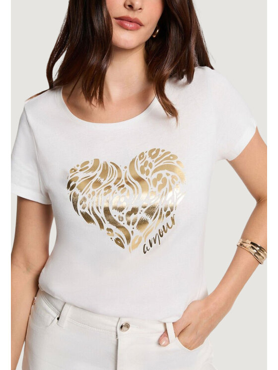 Morgan De Toi Morgan De Toi T-shirt 261-DINOU Bianco Casual Fit