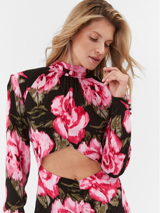 ROTATE ROTATE Kokteilinė suknelė Jacquard Midi 1112502840 Spalvota Regular Fit