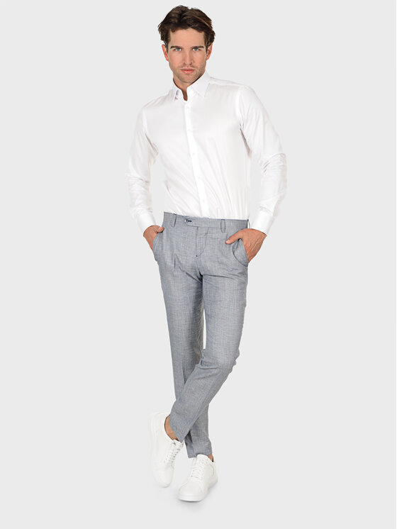 Evenemen Evenemen Spodnie garniturowe OVO BLUE Szary Slim Fit