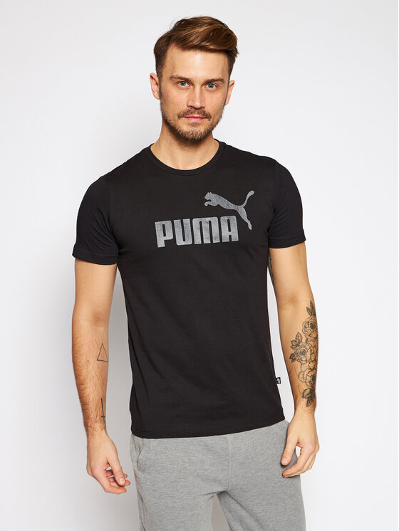 Puma Puma T-Shirt Essentials Logo Tee 582046 Schwarz Regular Fit