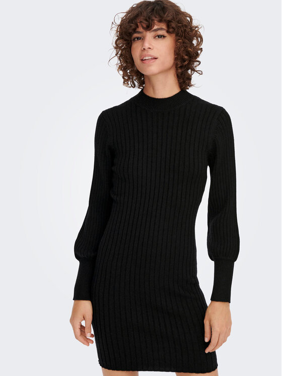 JDY JDY Pletena obleka 15271590 Črna Regular Fit