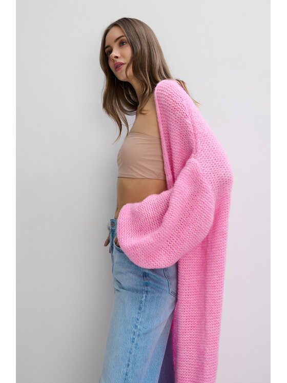 Fobya Fobya Kardigan F2111 Różowy Basic Fit