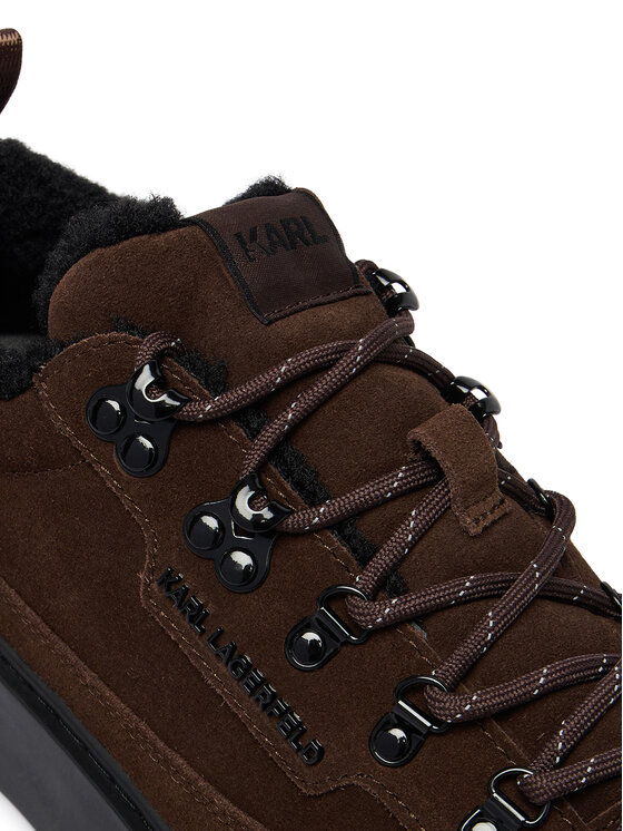 KARL LAGERFELD KARL LAGERFELD Sneakersy Flint II KL53322L Tmavě hnědá