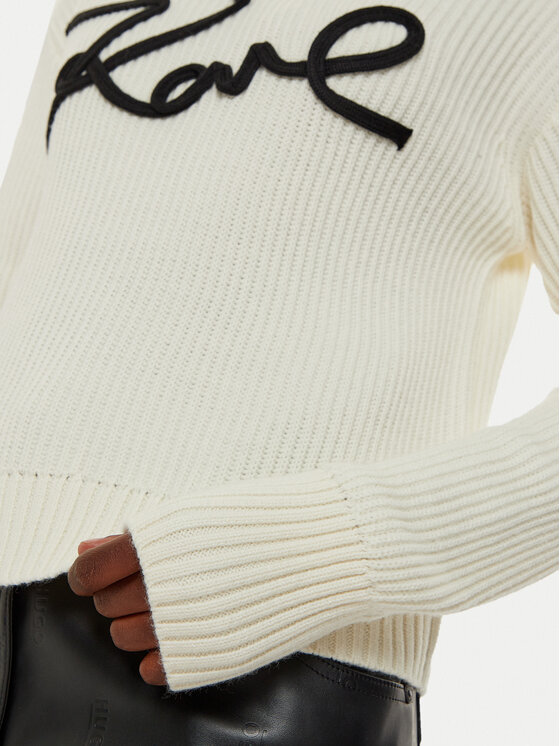 KARL LAGERFELD KARL LAGERFELD Sveter 246W2000 Écru Regular Fit