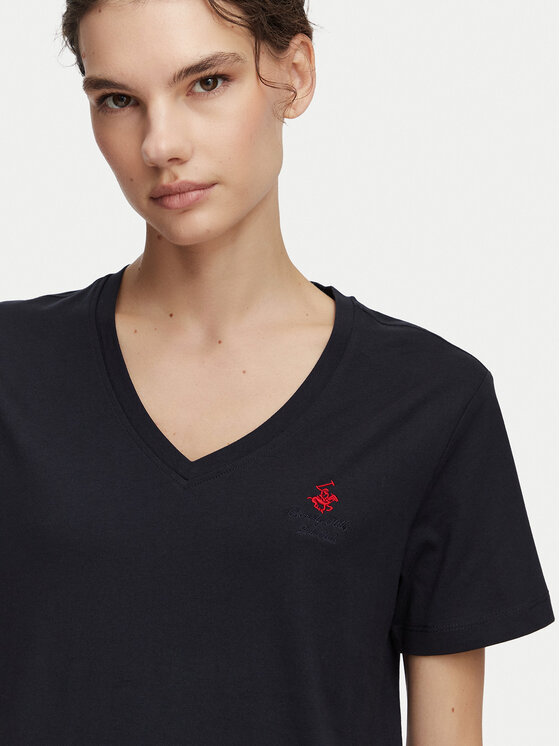 Beverly Hills Polo Club Beverly Hills Polo Club T-Shirt P-SS26W-TS516518 Granatowy Regular Fit