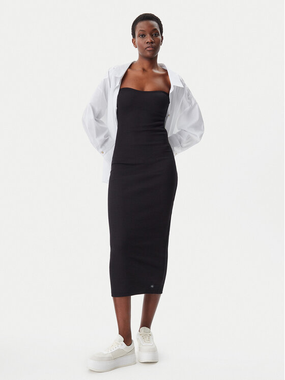 Calvin Klein Jeans Calvin Klein Jeans Rochie de vară J20J225263 Negru Slim Fit
