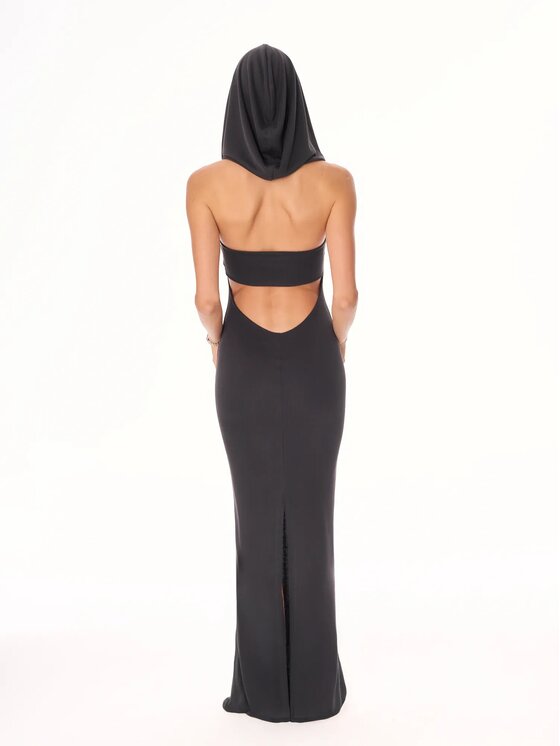 MANDRAGORA MANDRAGORA Sukienka wieczorowa Lana Czarny Slim Fit
