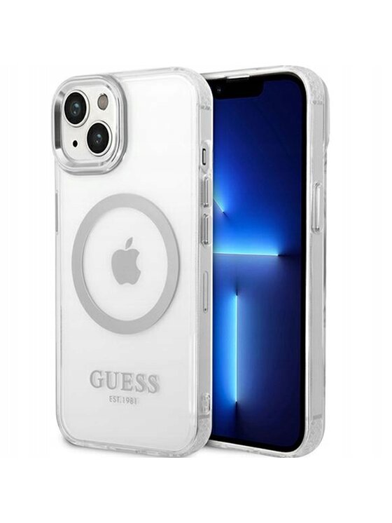 Guess Guess Etui na telefon Outline Magsafe Srebrny