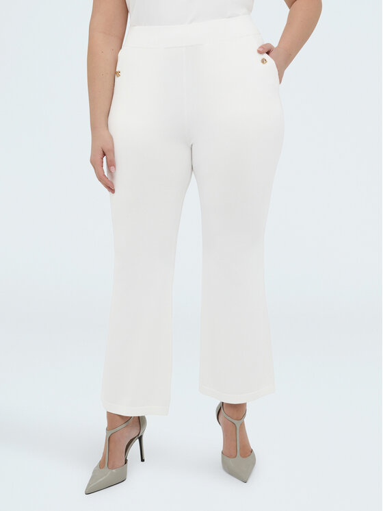 Fiorella Rubino Fiorella Rubino Pantaloni di tessuto P626L002327N011 Bianco Flare Fit
