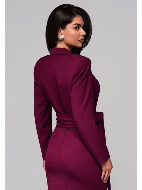 Ombre Ombre Sukienka wieczorowa LA-OM-DLR166 Bordowy Slim Fit