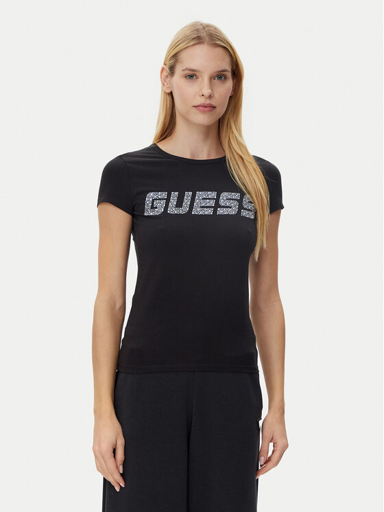 Guess Guess T-Shirt V5GI20 J1314 Černá Regular Fit