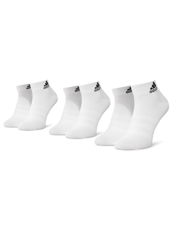 Set de 3 perechi de șosete joase unisex adidas Light Ank 3PP DZ9435 White/White/White
