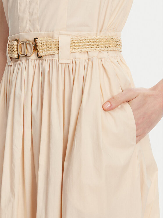 TWINSET TWINSET Kleid für den Alltag 251TT2101 Beige Regular Fit