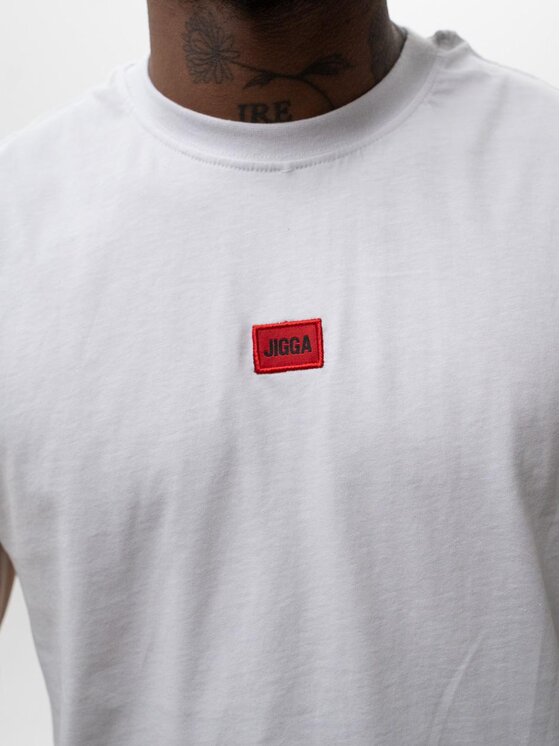 Jigga Wear Jigga Wear Kamizelka BEZRĘKAWNIK Tank Top Męski BAWEŁNIANY Koszulka Bez Rękawów Męska Biała Jigga XXL Biały Regular Fit