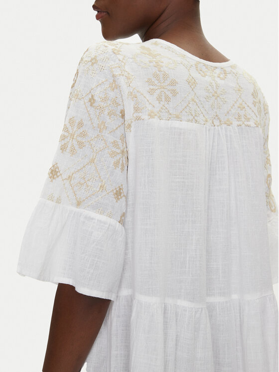 Iconique Iconique Φόρεμα καλοκαιρινό IC25-018 Λευκό Relaxed Fit
