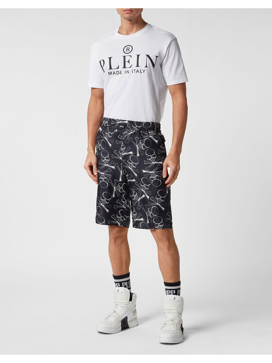 PHILIPP PLEIN PHILIPP PLEIN Szorty materiałowe 9653 Czarny Regular Fit