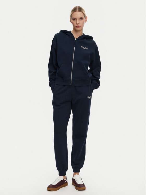 Tommy Hilfiger Tommy Hilfiger Teplákové kalhoty WW0WW45576 Tmavomodrá Regular Fit