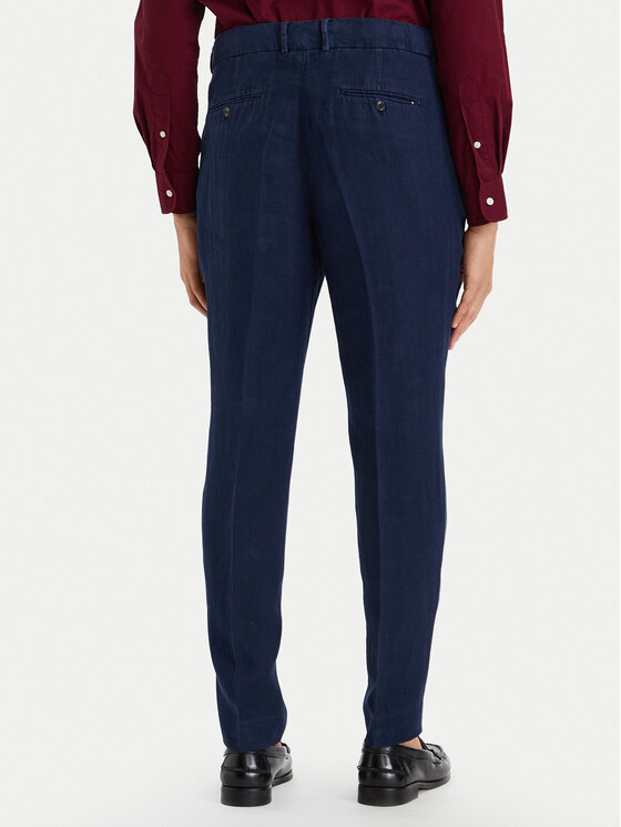 Tommy Hilfiger Tommy Hilfiger Pantaloni din material Smart Casual MW0MW42708 Bleumarin Regular Fit