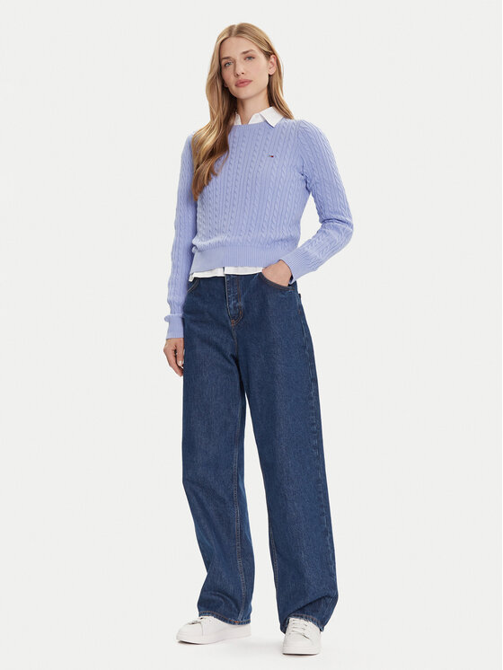 Tommy Jeans Tommy Jeans Kampsun Cable Essential DW0DW22165 Sinine Regular Fit