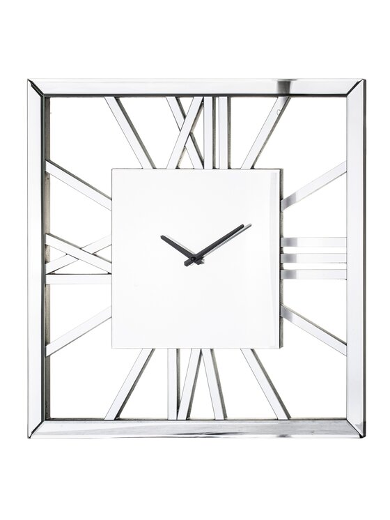 MIAhome MIAhome Zegar lustrzany kwadratowy 60x60 cm Srebrny